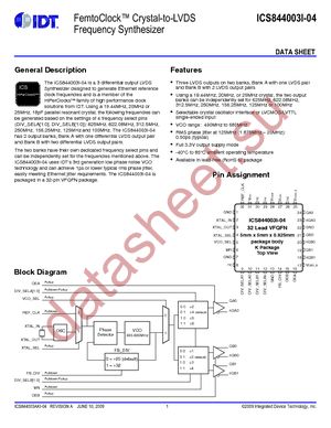 ICS844003AKI-04LFT datasheet  